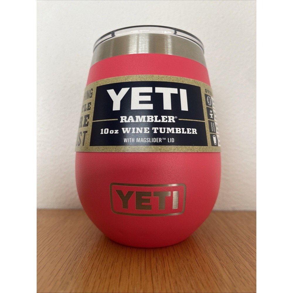 YETI 10oz Wine Tumbler w/ Magslider Lid - Bimini Pink Read Desc